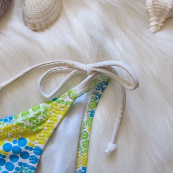 3/$15 Dotted Chevron Blue Green Yellow Bikini - Picture 2 of 6